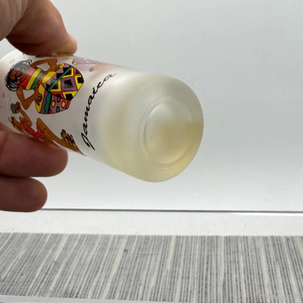 Jamaica Frosted Glass Shooter Shot Glass Souvenir Caribbean Musicians Dancers